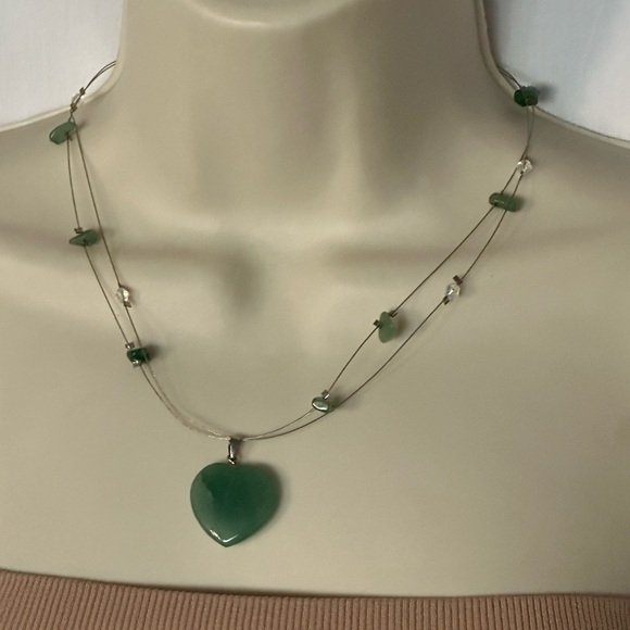 P1- Necklace for Women Green Stone Pendant Fashion Necklace - Picture 1 of 3